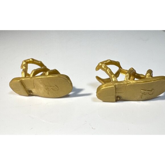 Barbie Doll Shoes Gold Gladiator Sandals Flat Shoes Strappy - Picture 3 of 4